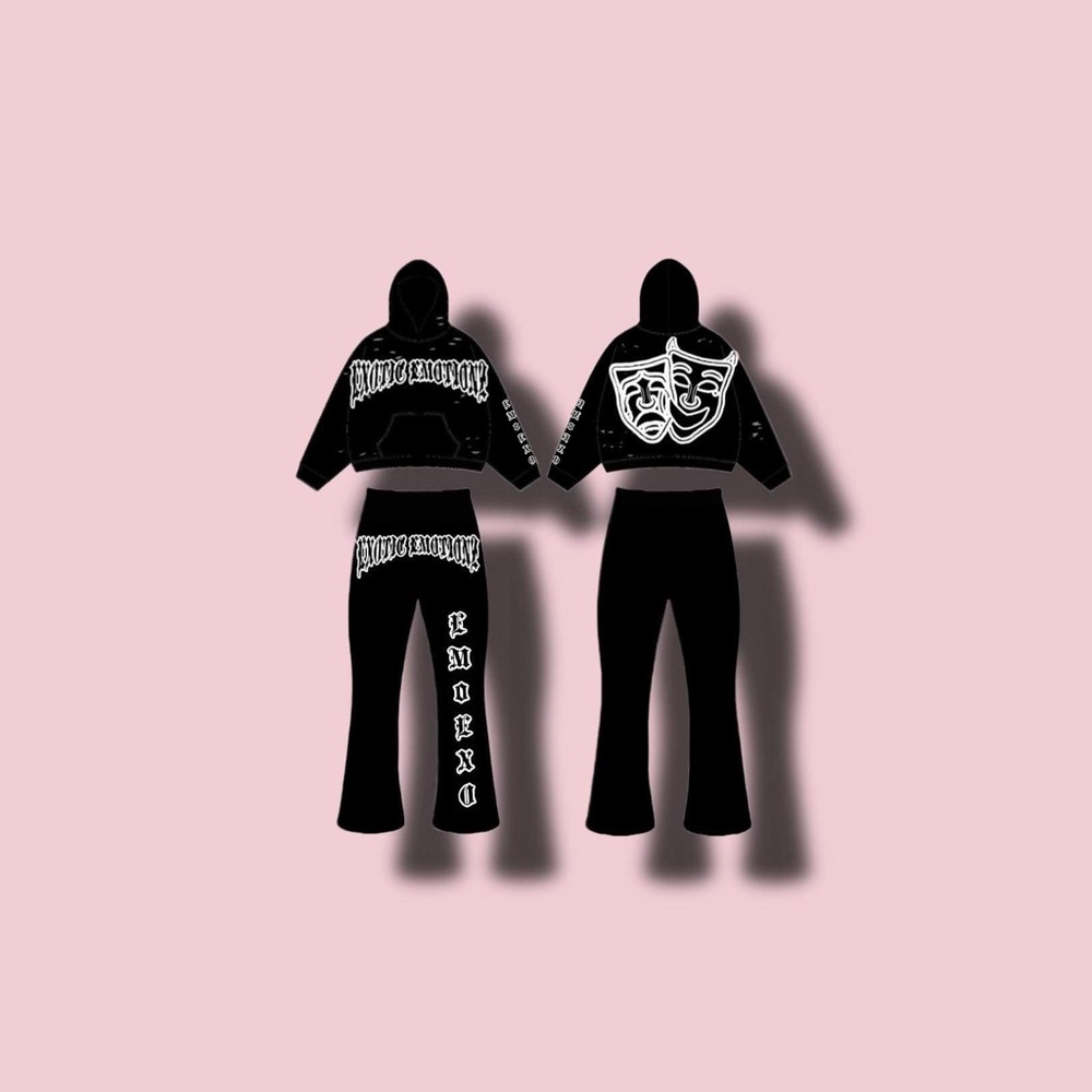 Distressed Hoodie Set